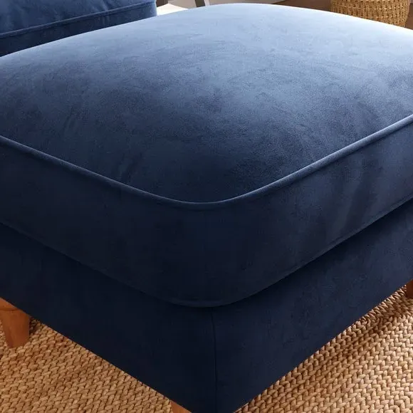 Beatrice II Footstool - Luxe Navy, Matte Velvet