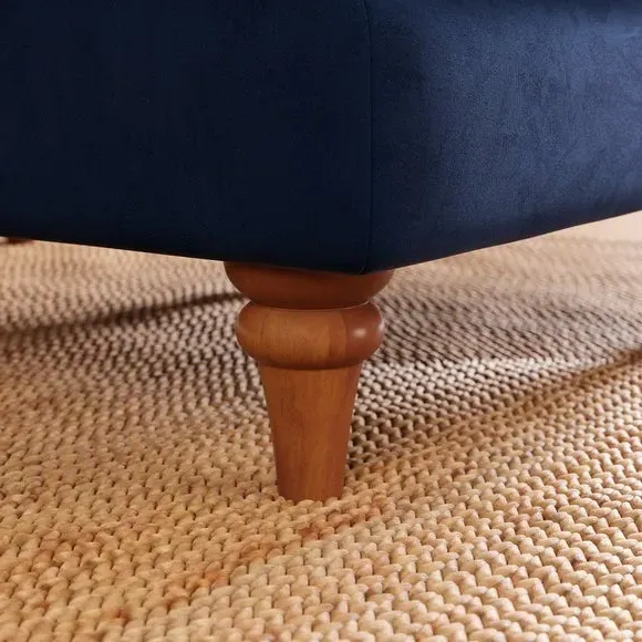 Beatrice II Footstool - Luxe Navy, Matte Velvet