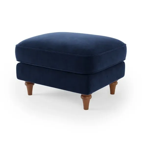 Beatrice II Footstool - Luxe Navy, Matte Velvet