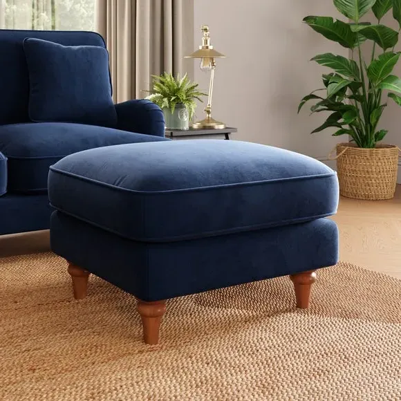 Beatrice II Footstool - Luxe Navy, Matte Velvet image