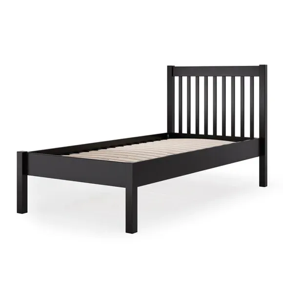 Bed Frame with Sprung Slats - Black, Pine