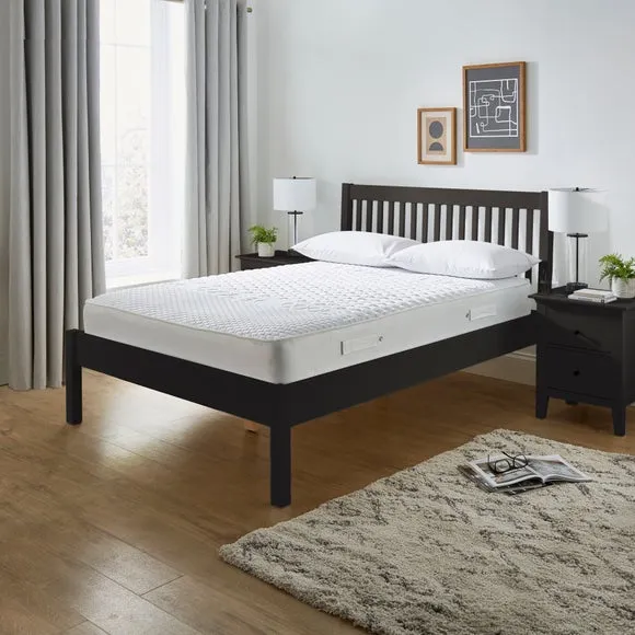 Bed Frame with Sprung Slats - Black, Pine