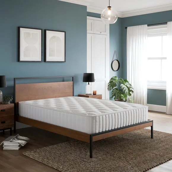 Bed Frame with Sprung Slats - Black, Steel