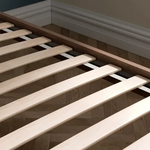 Bed Frame with Sprung Slats - Black, Steel