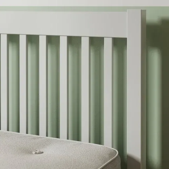 Bed Frame with Sprung Slats - Light Grey, Pine