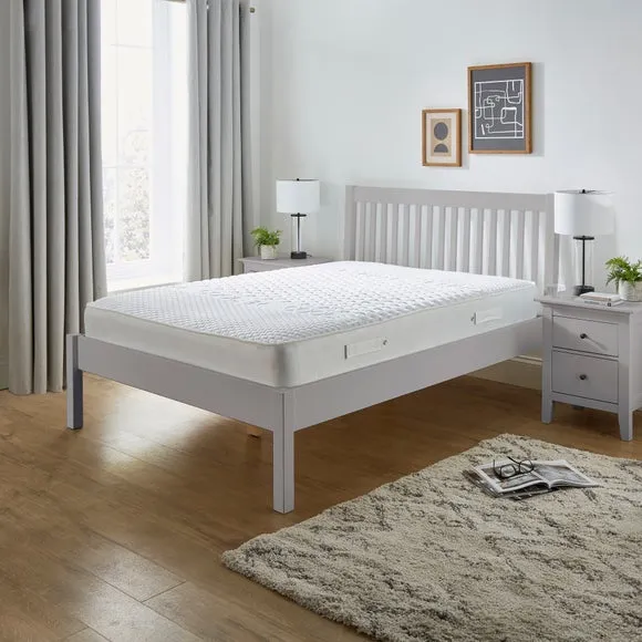 Bed Frame with Sprung Slats - Light Grey, Pine