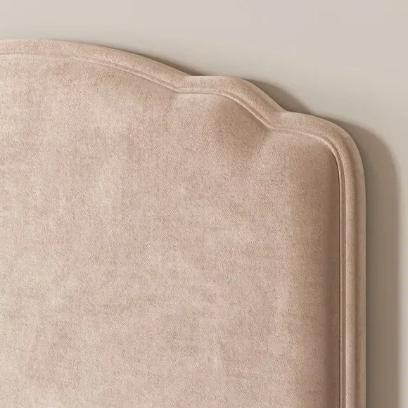 Bed Frame with Sprung Slats - Natural, Velvet