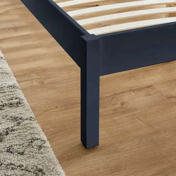 Bed Frame with Sprung Slats - Navy, Pine