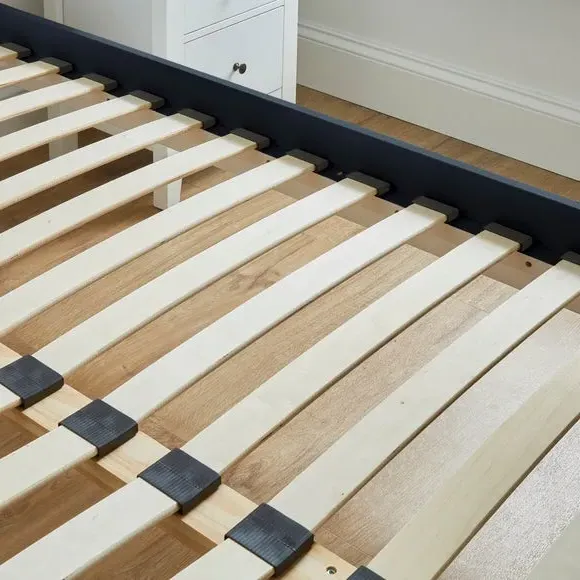 Bed Frame with Sprung Slats - Navy, Pine