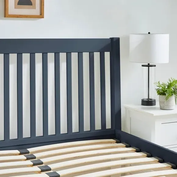 Bed Frame with Sprung Slats - Navy, Pine