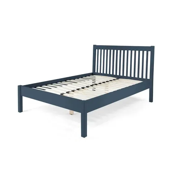 Bed Frame with Sprung Slats - Navy, Pine