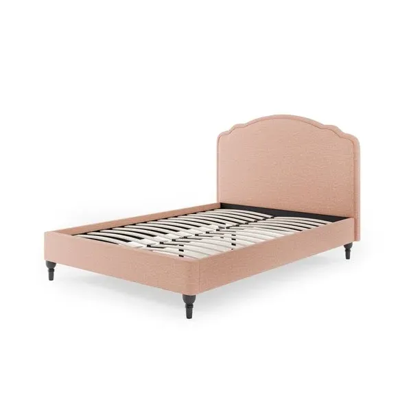 Bed Frame with Sprung Slats - Pink, Chenille