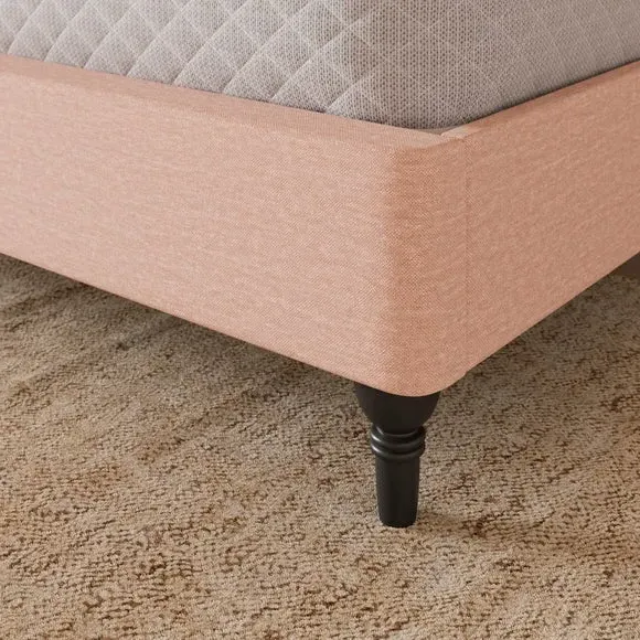 Bed Frame with Sprung Slats - Pink, Chenille