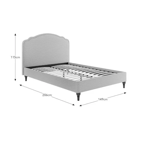 Bed Frame with Sprung Slats - Pink, Chenille