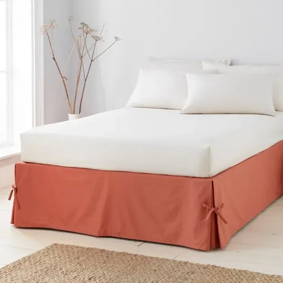 Bed Valance Soft Washed - Terracotta, Cotton