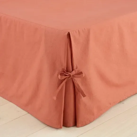 Bed Valance Soft Washed - Terracotta, Cotton
