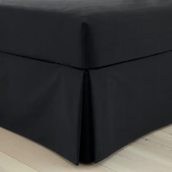 Bed Valance with 38cm Skirt - Black, Cotton