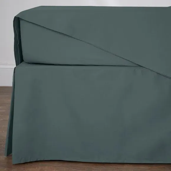 Bed Valance with 38cm Skirt - Charcoal, Cotton