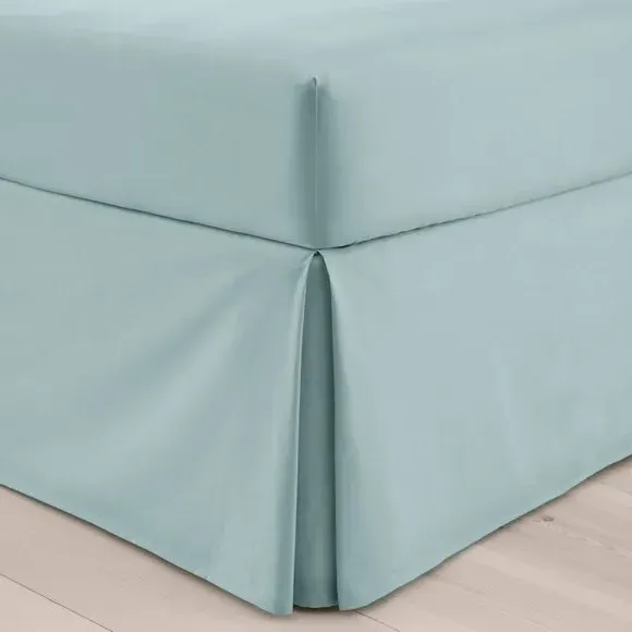 Bed Valance with 38cm Skirt - Duck Egg, Cotton