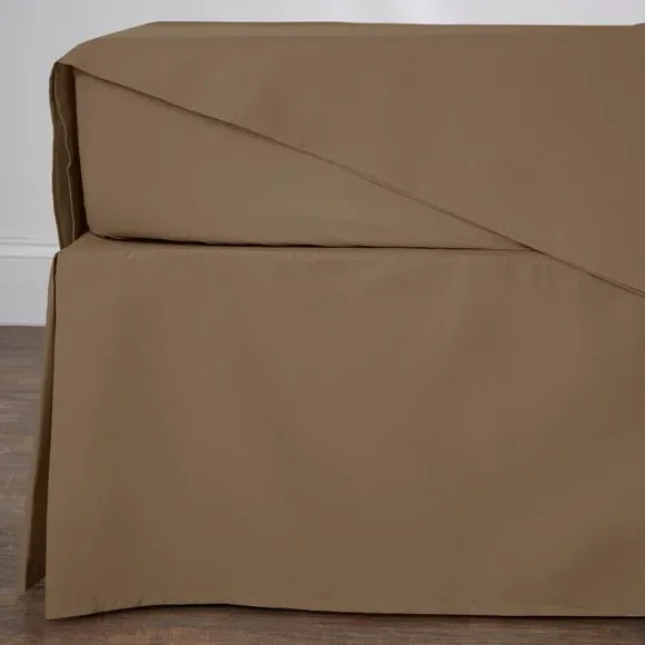 Bed Valance with 38cm Skirt - Mocha, Cotton