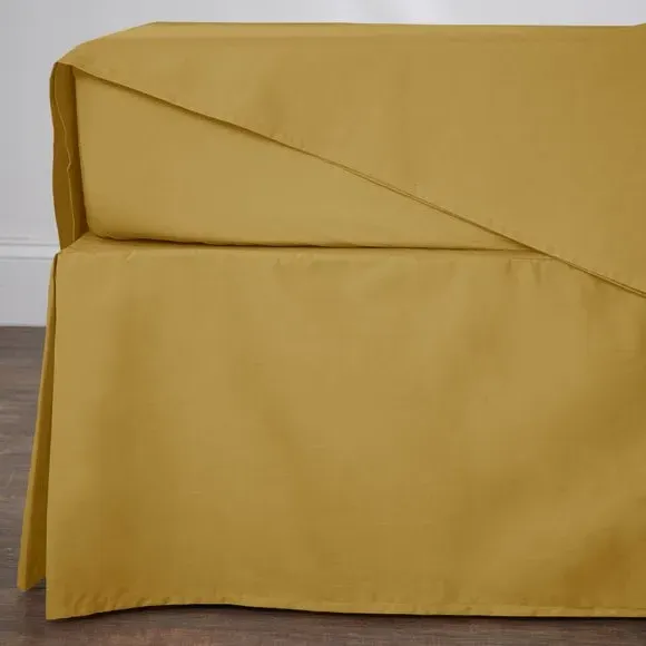 Bed Valance with 38cm Skirt - Mustard, Cotton