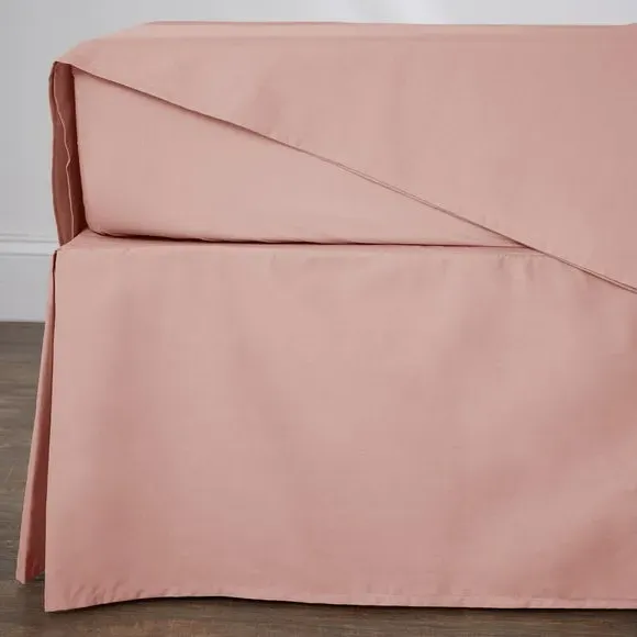 Bed Valance with 38cm Skirt - Pink, Cotton