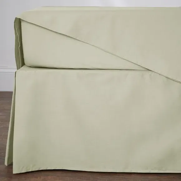 Bed Valance with 38cm Skirt - Soft Olive, Cotton