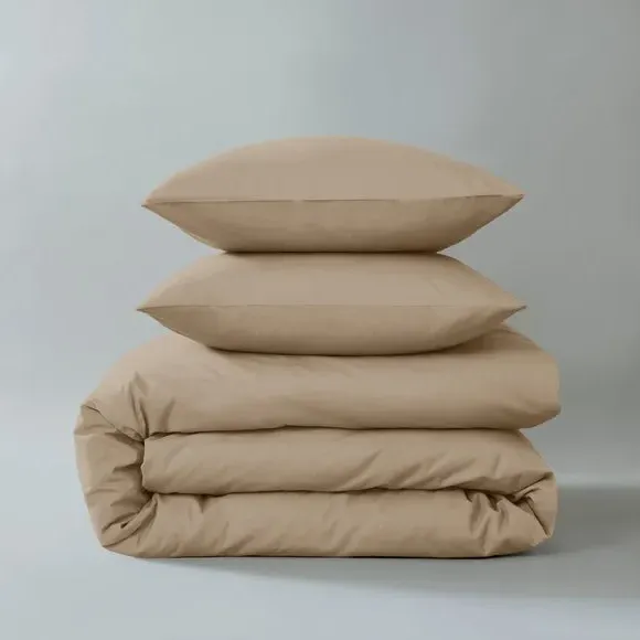 Bed Valance with 38cm Skirt - Taupe, Cotton