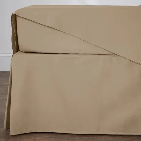Bed Valance with 38cm Skirt - Taupe, Cotton