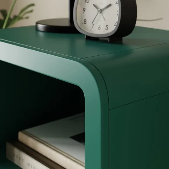 Bedside Table with Open Shelf - Emerald