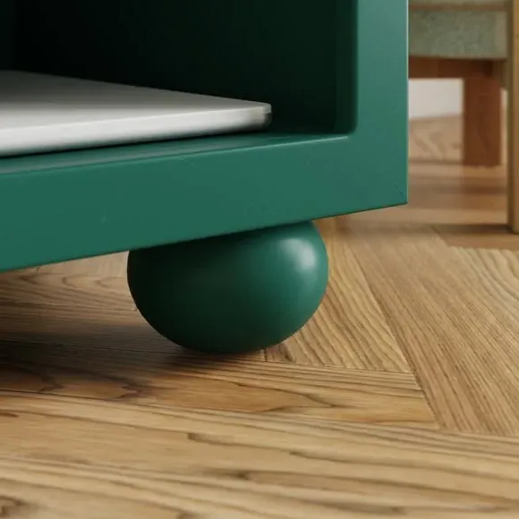 Bedside Table with Open Shelf - Emerald