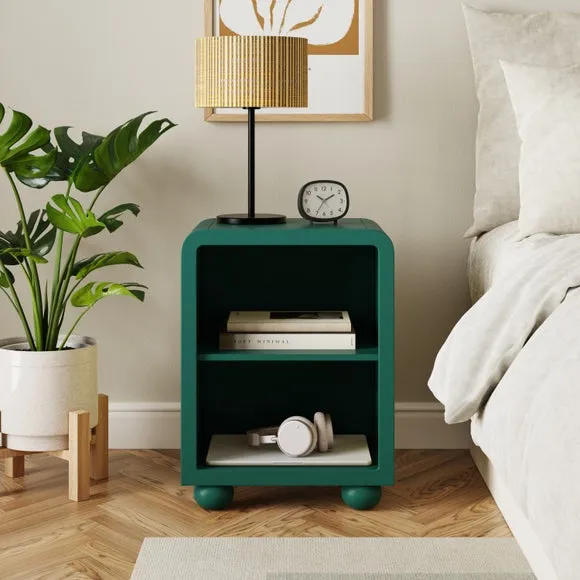 Bedside Table with Open Shelf - Emerald image