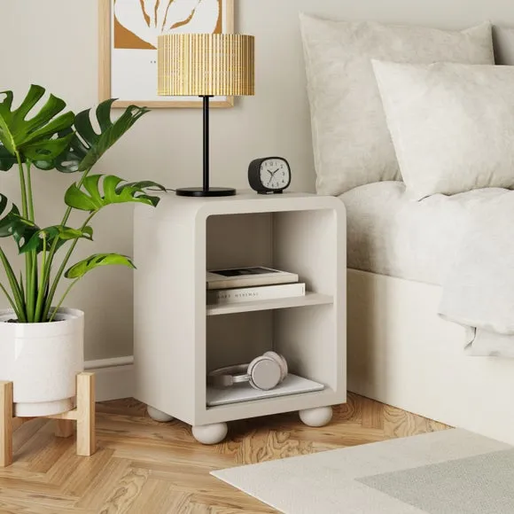 Bedside Table with Open Shelf - Natural