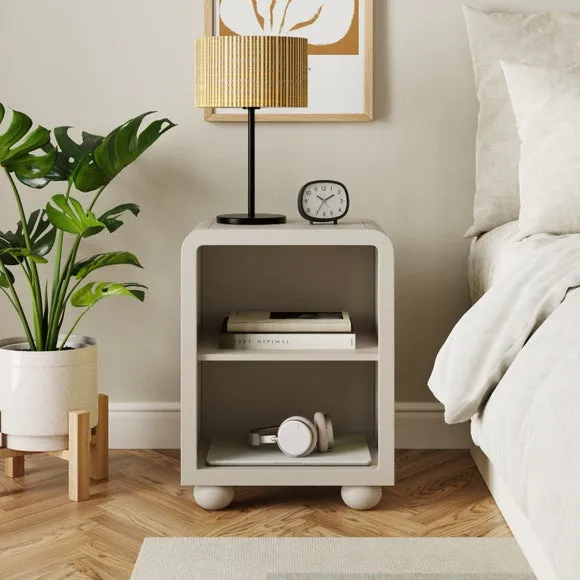 Bedside Table with Open Shelf - Natural