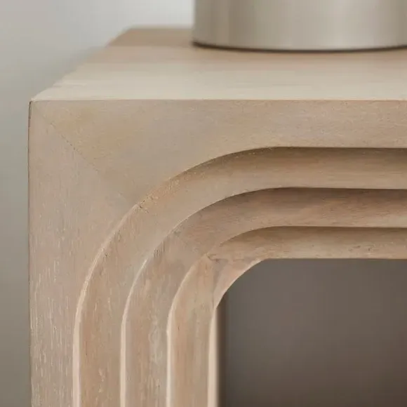 Bedside Table with Shelf - White, Mango Wood