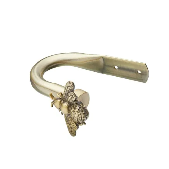 Bee Curtain Holdbacks - Antique Brass, Metal
