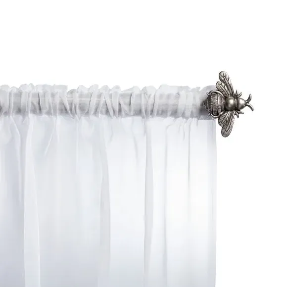 Bee Finials Pair - Satin Steel, Resin