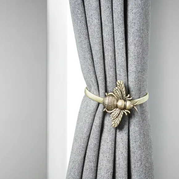 Bee Magnetic Curtain Tieback - Antique Brass, Metal image