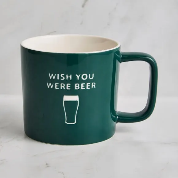 Beer Mug with Rectangle Handle - Green, China image