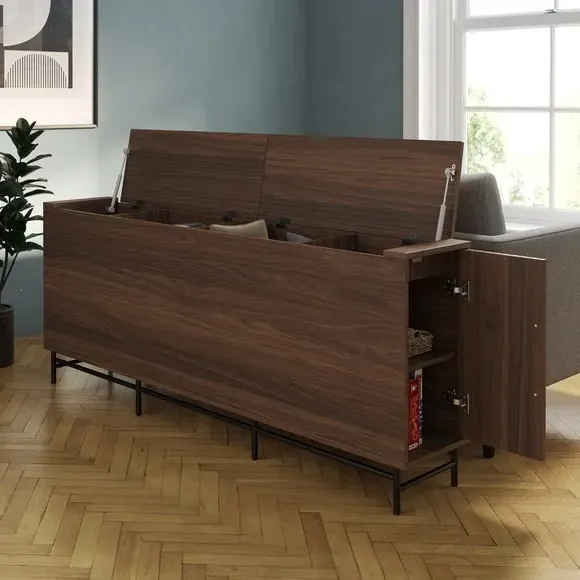 Behind Sofa Storage Unit - Walnut Effect, Wood