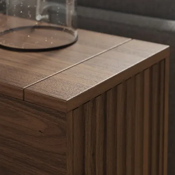 Behind Sofa Storage Unit - Walnut Effect, Wood