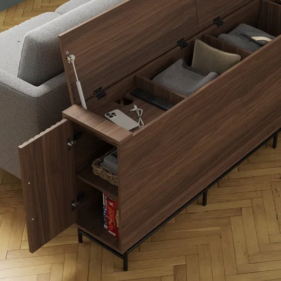 Behind Sofa Storage Unit - Walnut Effect, Wood