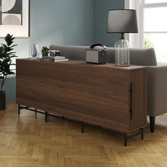 Behind Sofa Storage Unit - Walnut Effect, Wood