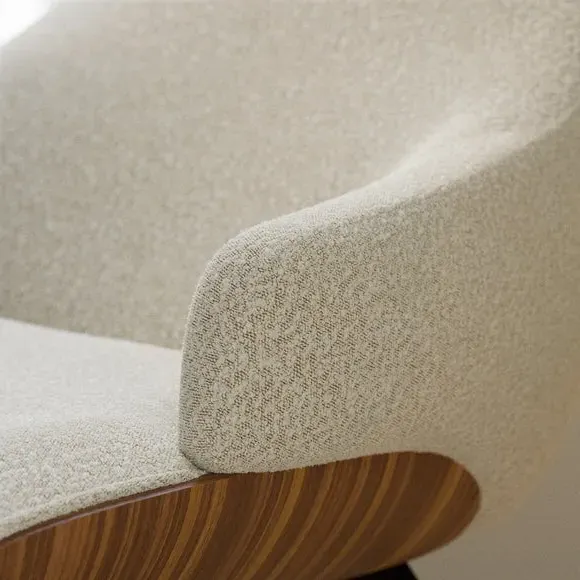 Bentwood Accent Chair - Natural, Boucle