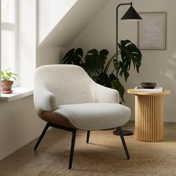 Bentwood Accent Chair - Natural, Boucle image