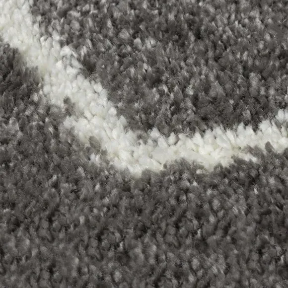Berber Rug with Shaggy Pile - Grey, Polypropylene