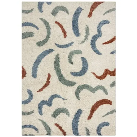 Berber Rug with Shaggy Pile - Multicoloured