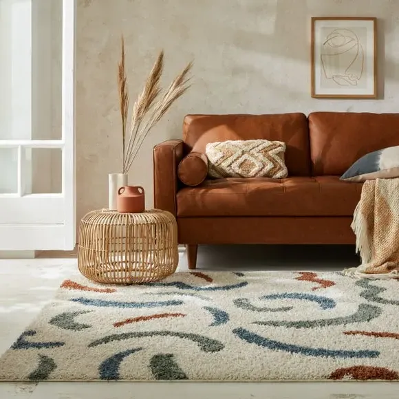 Berber Rug with Shaggy Pile - Multicoloured image