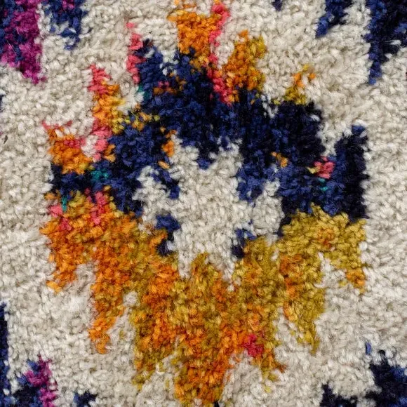 Berber Rug with Tassels - Multicoloured, Polypropylene