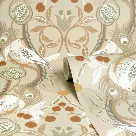 Bird Design Wallpaper - Natural